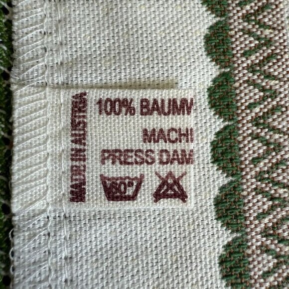Vtg Haller Textilewerke Halltex German Placemat Folk Art Couple Green On White S - Picture 6 of 9